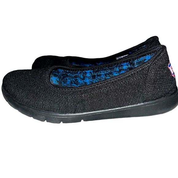 BOBS from Skechers black memory foam stretch fit mesh slippers 6 - Picture 2 of 6
